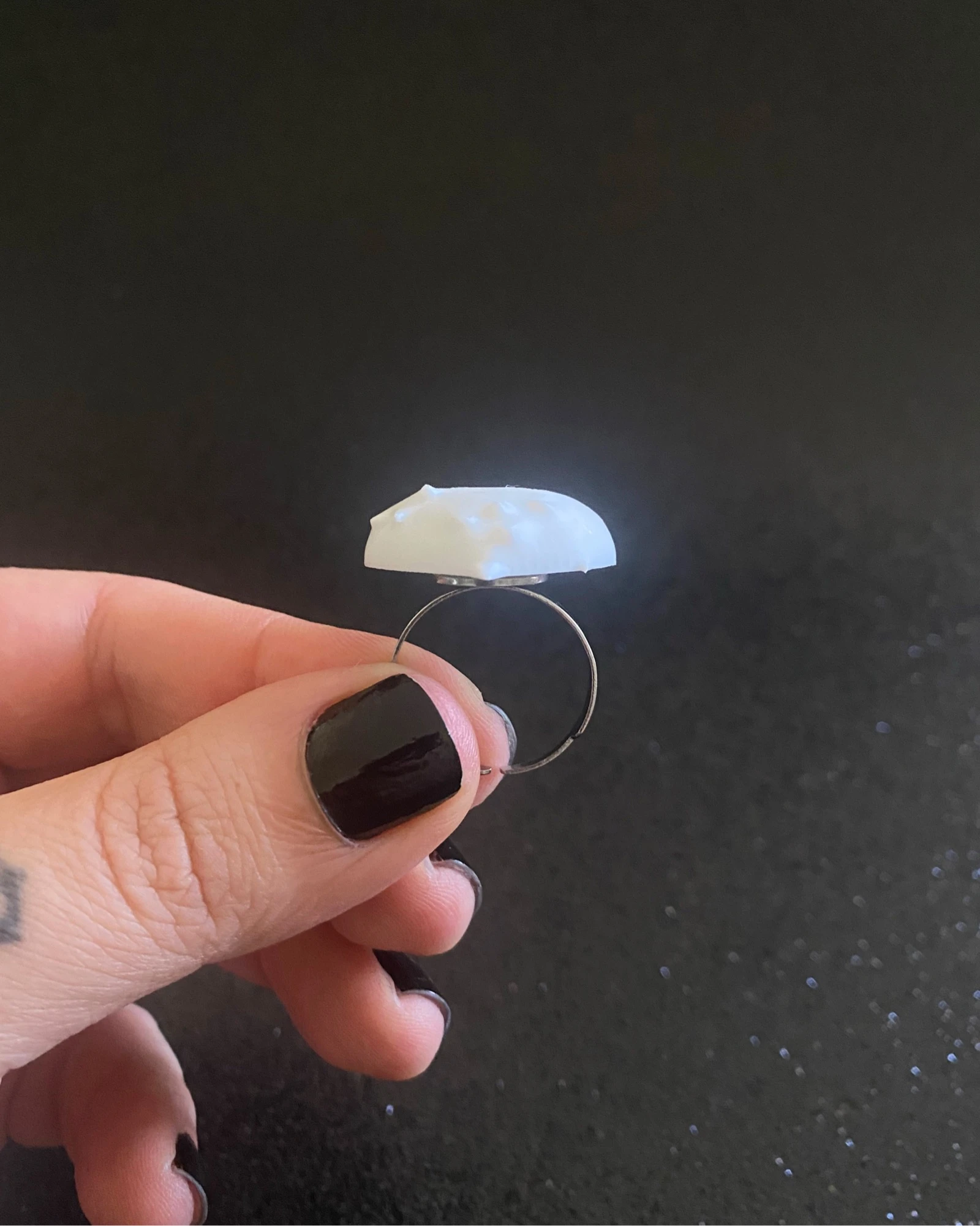 Bague Cœur Blanc 3D Ajustable - Style Y2K / Alt - Acier Inoxydable  – photo 4